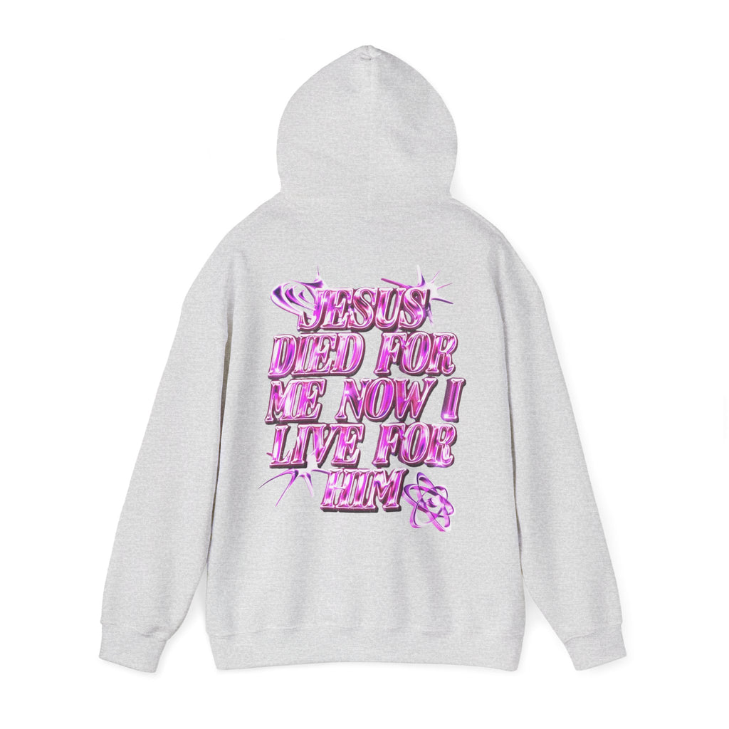 Sudadera con capucha cristiana - Sudadera con capucha con gráfico "Jesús murió por mí, ahora vivo para Él"