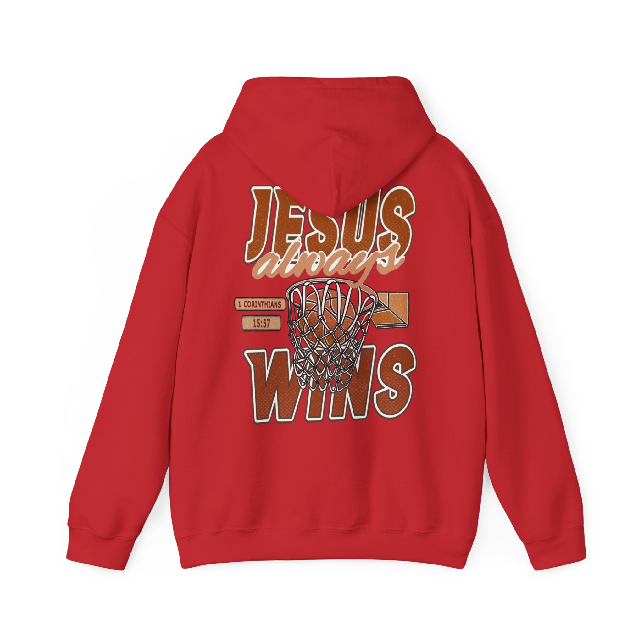 Sudadera con capucha de baloncesto cristiana – Sudadera con gráfico «Jesús siempre gana»