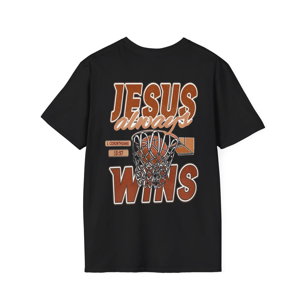 Jesus Always Wins T-Shirt — Christian Basketball Faith Graphic Tee