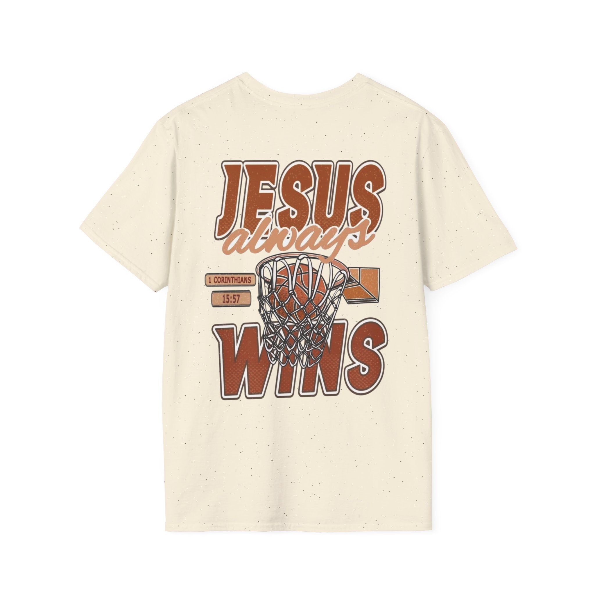 Jesus Always Wins T-Shirt — Christian Basketball Faith Graphic Tee