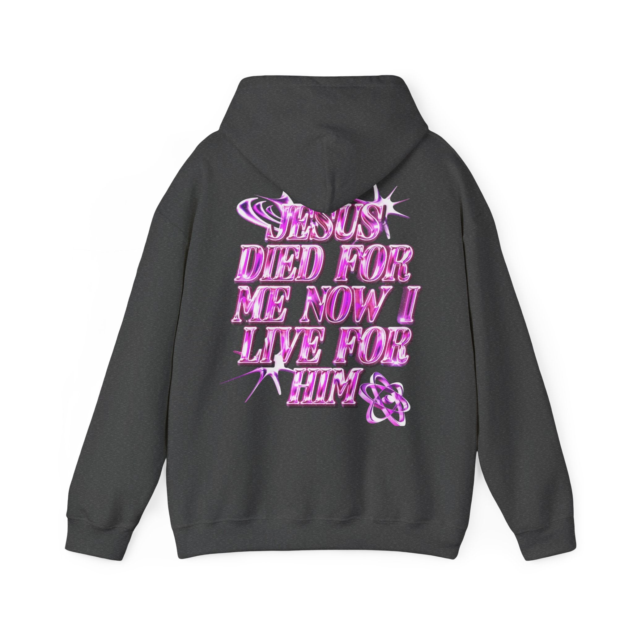 Sudadera con capucha cristiana - Sudadera con capucha con gráfico "Jesús murió por mí, ahora vivo para Él"